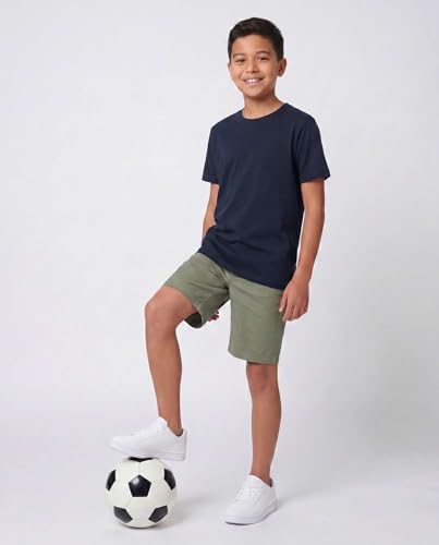 Image of 5 Pack Boys' Cotton T Shirts Crew Neck Plain Short Sleeve Tops Kids Teens