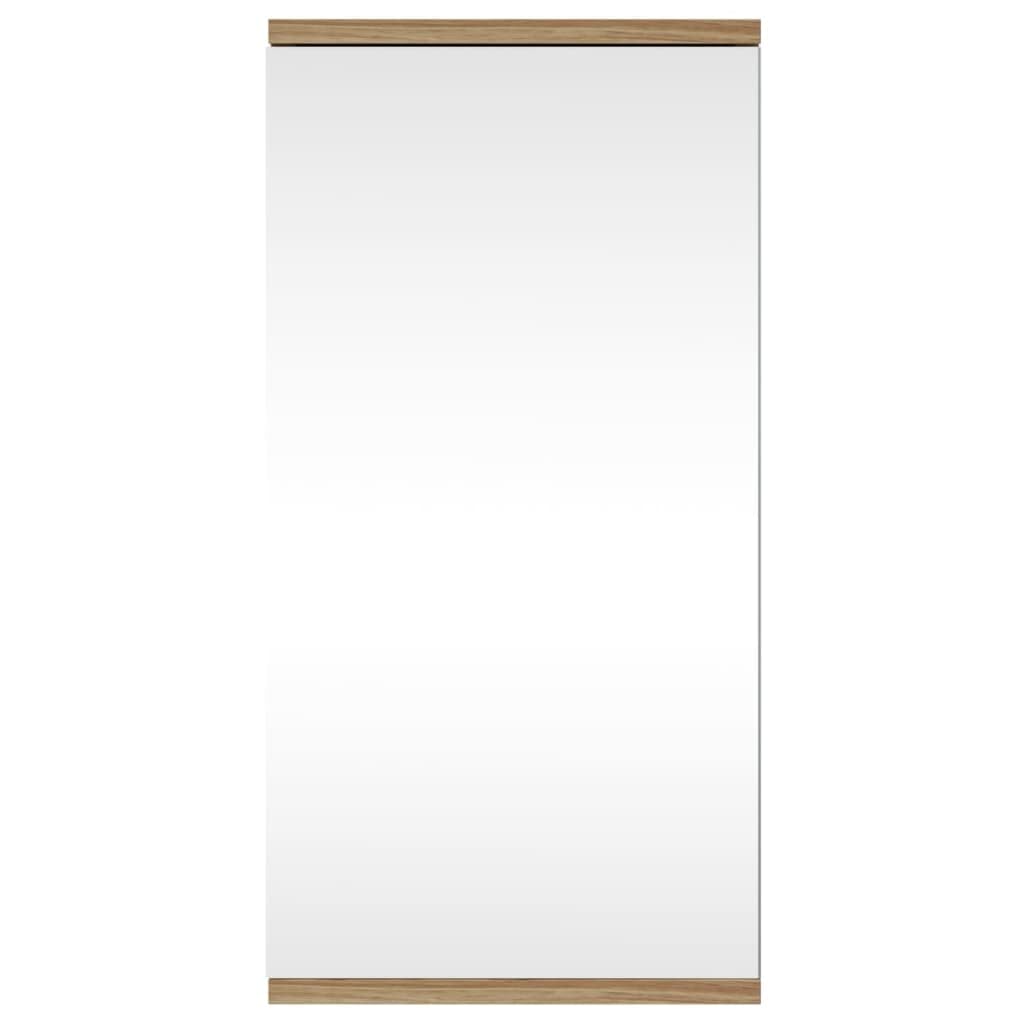 Narożna szafka z lustrem o wyglądzie dębu, 30 x 24 x 60 cm, z półkami i lustrem, szafka łazienkowa z materiału drewnopochodnego do montażu na ścianie, miejsce do przechowywania, organizer do