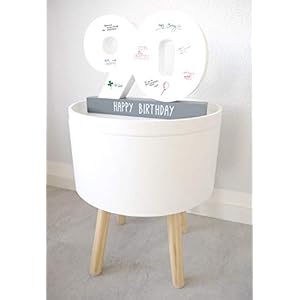 Huckleberry Home® Gästebuch Geburtstag aus Holz – Gästebuch für den Geburtstag für Männer und Frauen inkl. Stift…