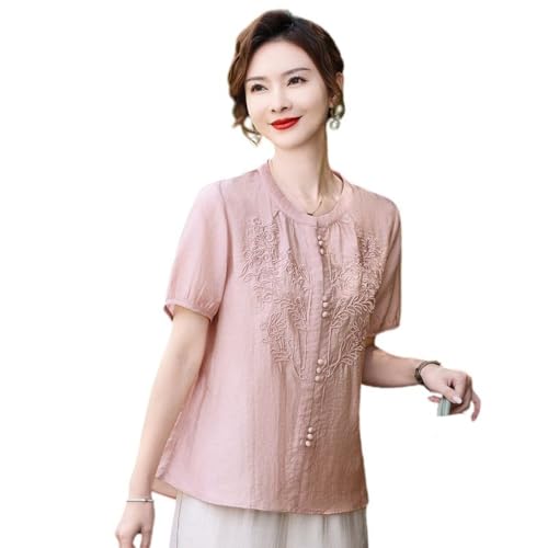 Chemisier deux pièces femme broderie manches courtes haut été chic
