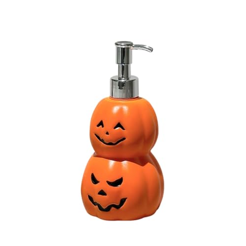 6.3in Glossy Pumpkin Shaped Soap Dispenser for Halloween Bathroom Decor - image 1