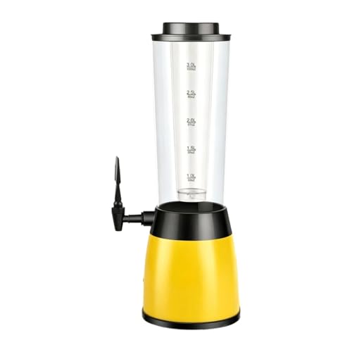Distributeur de bière de table transparent avec compartiments et base jaune robuste