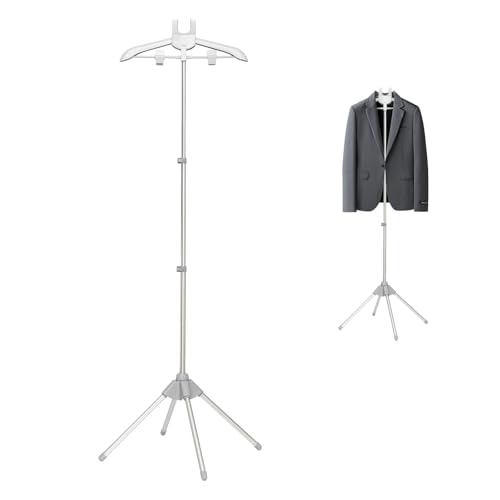 Image of PANCA Handheld Garment Steamer Rack - Adjustable Clothes Iron Stand Hanger for Steam Ironing | Ironing Machine Bracket for Coats, Shirts, Dresses & More | Durable & Space-Saving Design (White)