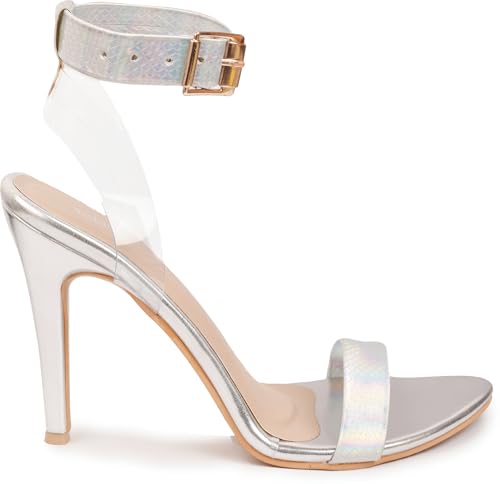 Image of Acttion Patent Leather Stiletto Sandals|Ankle Strap| Water-resis Tant| Heel Red