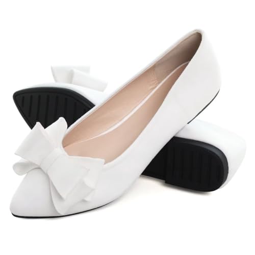 Image of TN TANGNEST Women Fashion Bowknot Flats Comfort Pointed Toe Dress Shoes