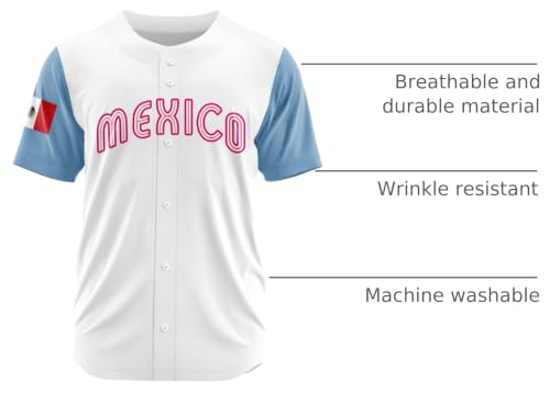 Customized Personalise 2023 Mexico Baseball Jerseys, Custom Name Number for Men Women Mexico Baseball Jersey miniatura 4