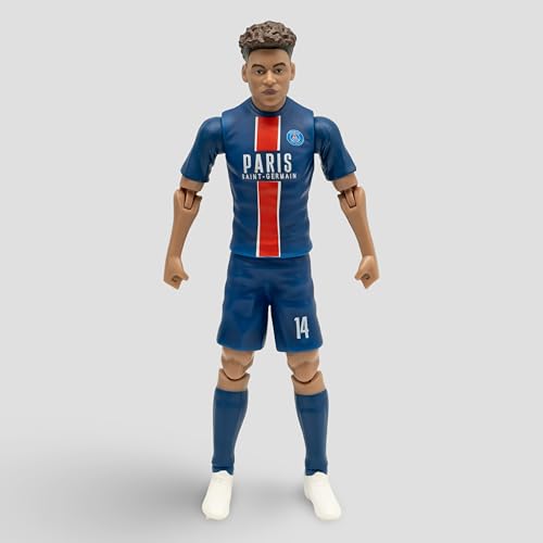 Megableu - Figurine Football PSG Désiré Doué N°14-20 cm - Figurine Footballeur Réaliste et Articulée 10 Points - Licence Officielle PSG - Jouet Football - Cadeau Fan Paris
