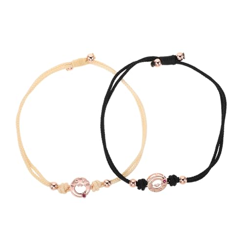 HORIALENCE Long Distance Relationship Vibration Sensing Matching Bracelets for Couples Adjustable Touch Connection Wristbands for Boyfriend and Girlfriend