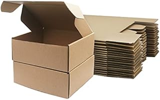 Corrugated Cardboard Shipping Boxes, 208×130×68mm Royal Mail Small Parcel PiP Postal Boxes, Brown Packaging Mailing Boxes for Business, Posting, Storing or Gift (Pack of 10)