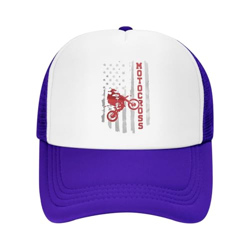 American Flag Motocross Dirt Bike Trucker Hat Snapback Mesh Baseball Cap Unisex2