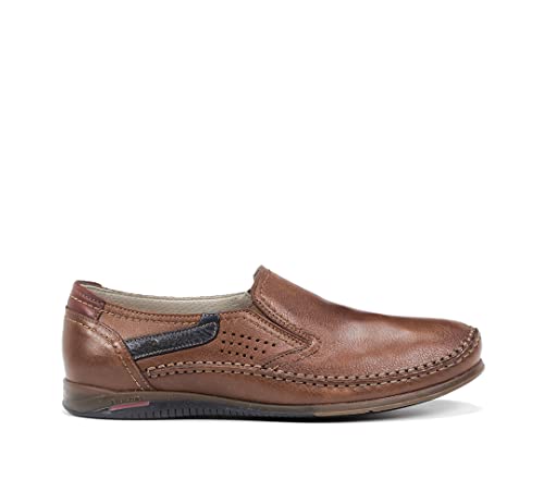 Zapatos de cuero Fluchos 8565 Tornado Catamaran con acabados artesanales en lago y terracota