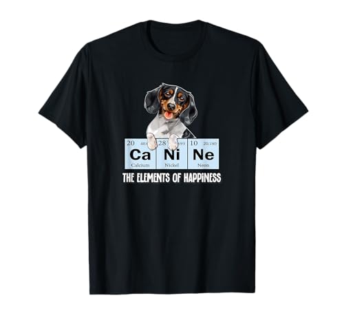 Funny Elements of Happiness Piebald Dachshund Lover T-Shirt