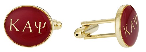 Gold Kappa Alpha Psi Fraternity Cuff Links with Hard-Sided Presentation Gift Box Paraphernalia - Crimson Red & Gold2