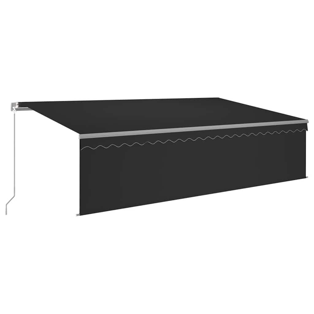 Auvent rétractable manuel avec store 5x3 m Anthracite