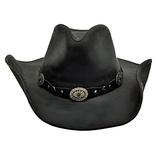 Stetson Roxbury Shapeable Leather Cowboy Western Hat, Black, Large - Thumbnail 2