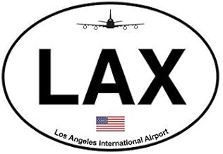 EW Designs Los Angeles Airport Euro Oval Sticker Decal Vinyl LAX California Bumper Sticker Vinyl Sticker Car Truck Decal 5"