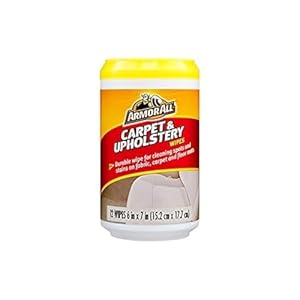 Armor All Car Cleaning Wipes: Carpet & Upholstery Wipes, Durable for Cleaning Spots and Stains on Interior Fabric, Floor Mats, and Car Seats (1 Pack)