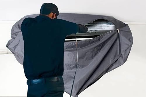 Image of SELENO AC Service Cleaning Washing Cover for 1 Ton & 1.5 Ton Split AC Indoor Unit | Easy Fit for Home & Professional Use (100% Waterproof) (Grey)