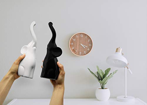 FeinKnick Loving pair of elephants in black and white - modern ceramic sculpture as a set - decoration figure 26cm high - elephant well suited as a gift