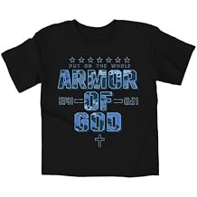 Kerusso Boys Christian Crewneck Kids Short Sleeve Graphic T-Shirt Cotton Armor of God Camo