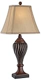 Carved Two-Tone Brown Table Lamp