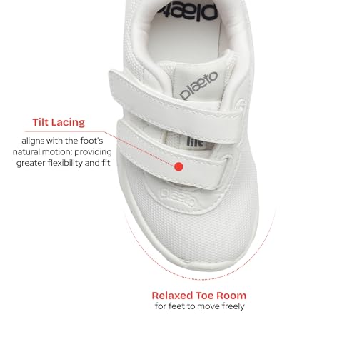 Image of Plaeto Aspire Unisex Black School Shoes for Boys and Girls | Uniform Shoes for Kids | Tilt Lace up Closure, Breathable Upper | Multiplay Sports Shoes - Girl | Boy | Child | Kids School Shoes Black