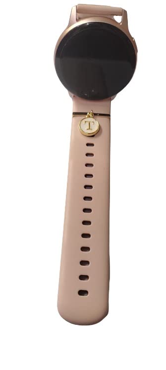 Morel personalized T Alphabet Ring Loops Jewellery Accessories Compatible with Smart Watch Silicone Band Strap of 2.2 cm, watch charm Watch accessories (WATCH BAND NOT INCLUDED)