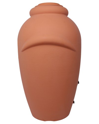 Ondis24 Rainwater Storage Tank Rain Barrel Rainwater Barrel Water Container Water Tank Amphora Terracotta 360 L Made of Plastic with 2 Taps and Integrated Flower Pots