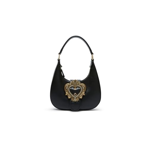 Materiali di Alta Qualità per Un'Esperienza Premium: Realizzata in Polisynt, una similpelle di alta qualità, questa borsa da donna è pensata per durare nel tempo senza perdere la sua eleganza. La similpelle di colore neutro è facile da abbinare a una vasta gamma di look e garantisce resistenza e praticità. La chiusura con zip sicura aggiunge un livello extra di protezione per i tuoi oggetti, mentre la fibbia dorata a cuore con cristalli applicati dona alla borsa donna firmata un tocco di brillantezza che la rende ancora più accattivante.