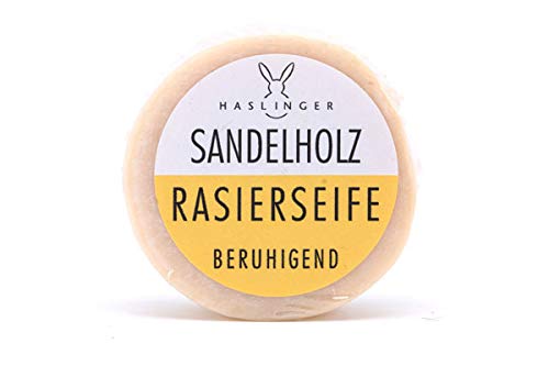 Haslinger Korzystny zestaw mydła do golenia z drewna sandałowego 60 g nr art. 1813 + balsam z drewna sandałowego After Sha, 100 ml nr art. 2137 + balsam do ciała z drewna sandałowego, 200 ml nr art. 2134