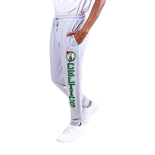 Ultra Game NBA Official Men’s Super Soft Game Day Jogger Sweatpants - Unisex, Boston Celtics, Heather Gray, XX-Large — view 3
