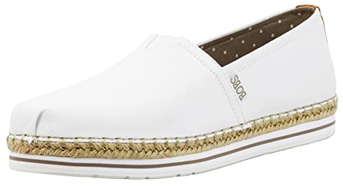 Skechers BOBS Breeze Womens Espadrille Slip On Flats, White 6
