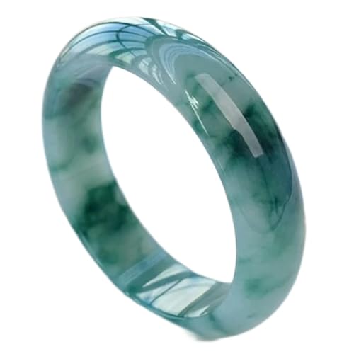 Pulsera de jade birmano flor azul auténtica sin alergias en talla 61mm