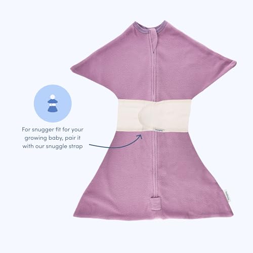 Image of SleepingBaby Zipadee-Zip Fleece Transition Swaddle - Arms-Out Wearable Blanket for Baby Sleep, Soft Breathable Fleece 0.8 TOG - Lavender, Large (12-24 Month)