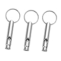 ShiningUU Dog Training Whistle for Recall & Behavior Control 3 Pack High Pitch Metal Dog Whistles with Keychain | Durable Pet Training Tool for Most Breeds (Silver)