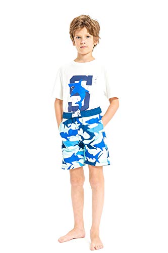 Kute 'N' Koo Boys Swim Trunks, Quick Dry Boys Boardshorts, Boys Bathing Suit Sizes From 2T To 18/20 Sharks #TOP2