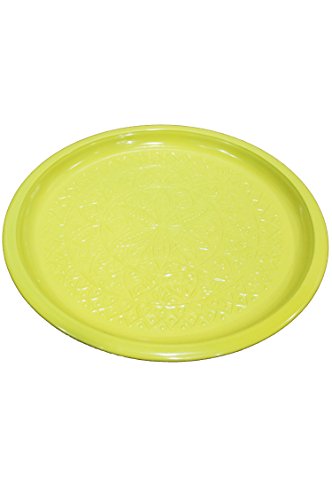 Orientalisches rundes Tablett aus Metall Tatmanur Gelb 40cm groß | Marokkanisches Teetablett Bunt | Orient… – Bild 4