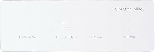 AmScope MR400 Diapositiva para calibración de microscopio, cuatro escalas graduadas, construcción de vidrio rectificado de precisión.