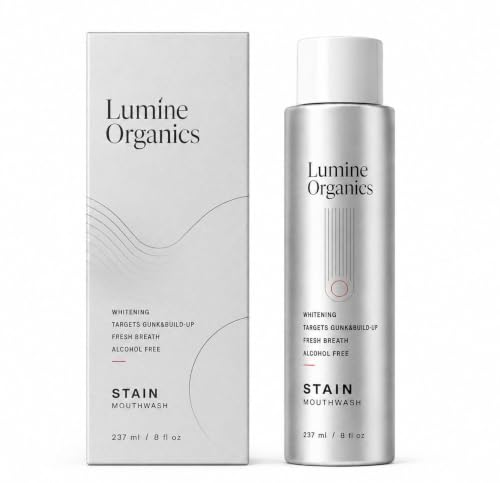 Lumine Organics Alcohol-Free Whitening Mouthwash Hydrogen Peroxide Mouth Rinse Refreshing Mint Flavor Helps Rinse Away Everyday Surface Stains 8 fl oz