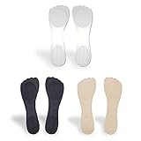CB 3-Pairs Silicone Gel Slim Inserts Liners for Blister Prevention, Heel Pain Relief, Insoles to Improve Shoes Too Big for Women's High Heel Shoes, Slim Insoles, Clear, Nude & Black