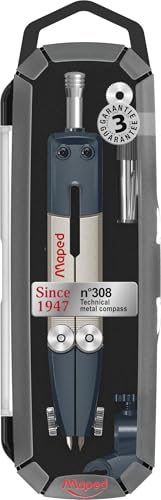 Compas technique métal Maped N° 308 coffret pour tracé de dessin précis