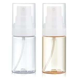 Travel Spray Bottles 2 Pack 1.35oz Small Fine Mist Spray Bottles, Portable Refillable Plastic Travel Bottle Set for Toners, Perfume, Rose Water