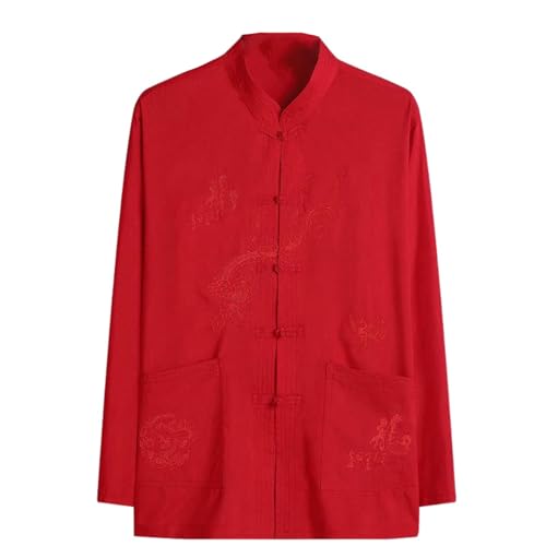 Chemise en polyester respirant pour homme avec col style chanvre chinois
