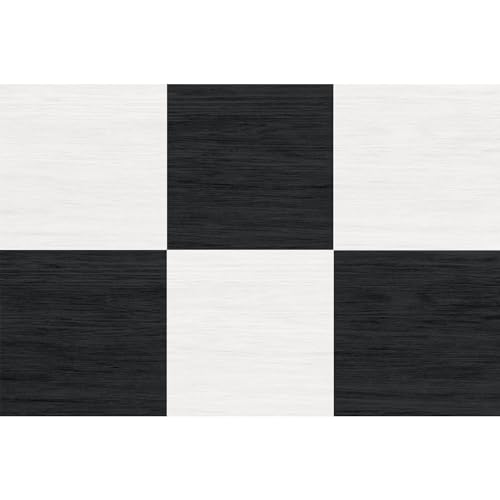FloorPops x Chris Loves Julia 12-in by 12-in Lawrence Black Peel and Stick Floor Tiles FP5059