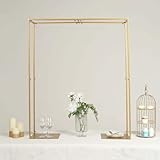 Tableclothsfactory 48" Tall Gold Adjustable Over The Table Metal Stand, Collapsible Flower Arch Rod Stand