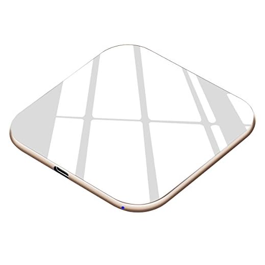 Te-Rich Qi Wireless Charger, 7.5W Wireless Charging Pad [Ultra Slim,15W] Compatible iPhone Xs MAX/XR/XS/X/8/8 Plus, 10W Fast Charging Compatible Samsung Galaxy S10/S9/S9+/S8/S8+/Note 9/8-No AC Adapter
