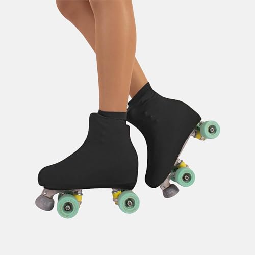 TuttoDanza - Cubrepatines de patinaje artístico, protección para patines de ruedas para niña y adulto, cubrepatines de patinaje sobre ruedas o de hielo - Made in Italy (Negro, L 41/43)