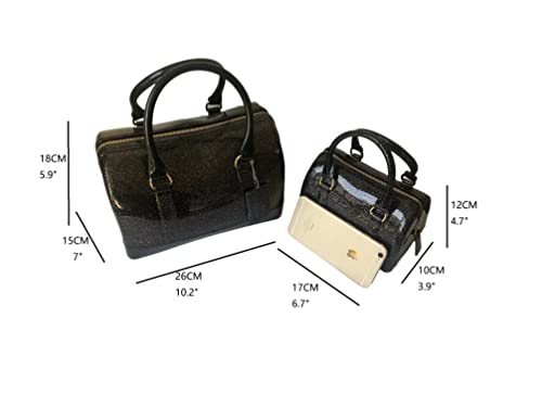 Image of Ladies Summer Jelly Pillow-shaped Top Handle Handbag Candy Color Transparent Crystal Purse