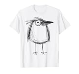 Funny Crow Sketch Drawing Bird Raven Hand Drawn T-Shirt