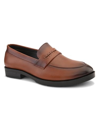 Image of STANPHORD Men Formal Penny Loafer Shoes | PU Slip-On Moccasins | Cushioned Anti-Slip | Office Business Casual (TPSL 25020)